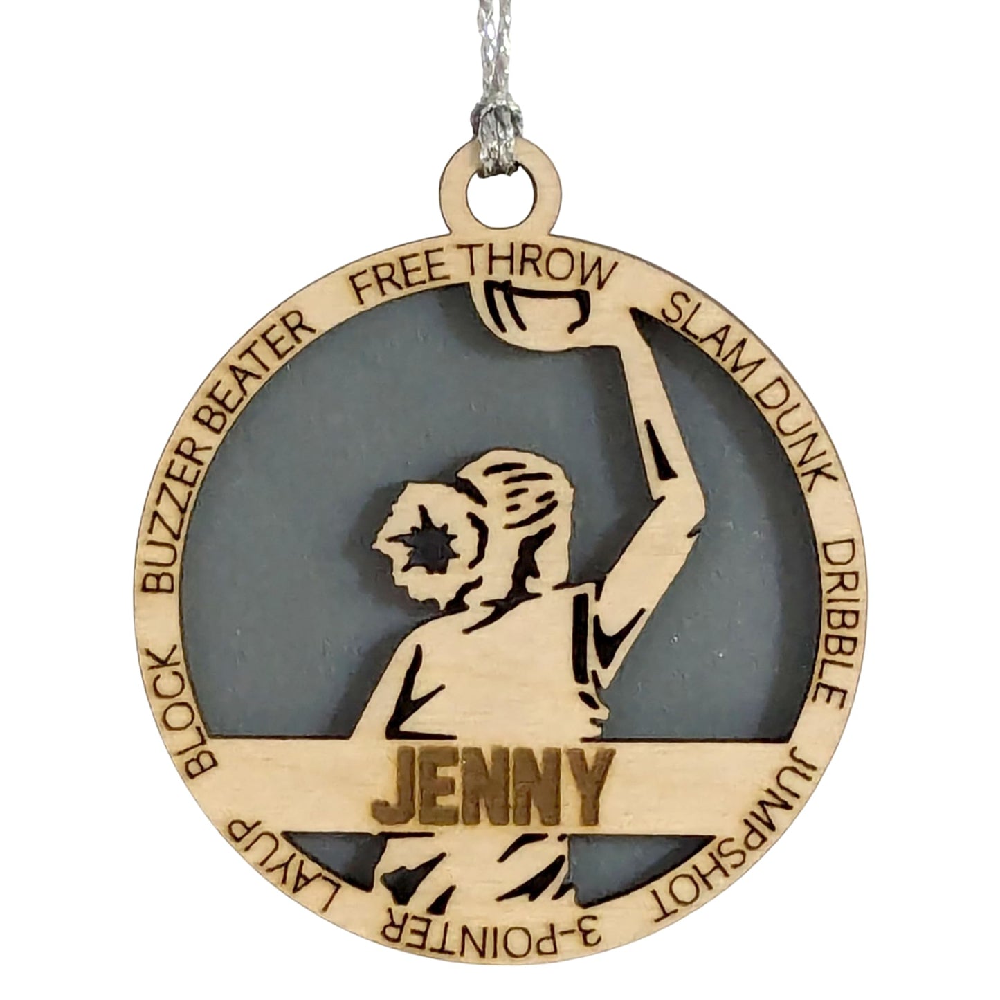 3" Custom Female Basketball Player Wood Ornament