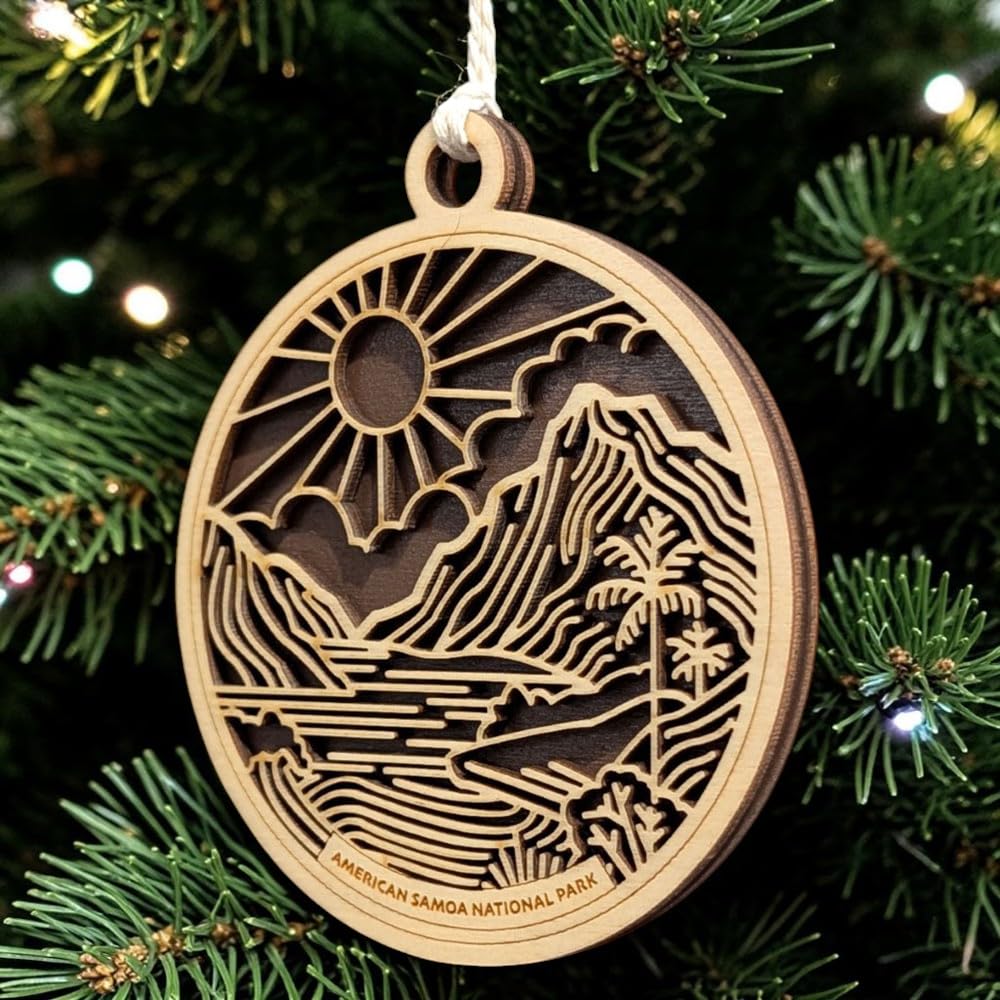 American Samoa National Park 3.5" Wooden Ornament