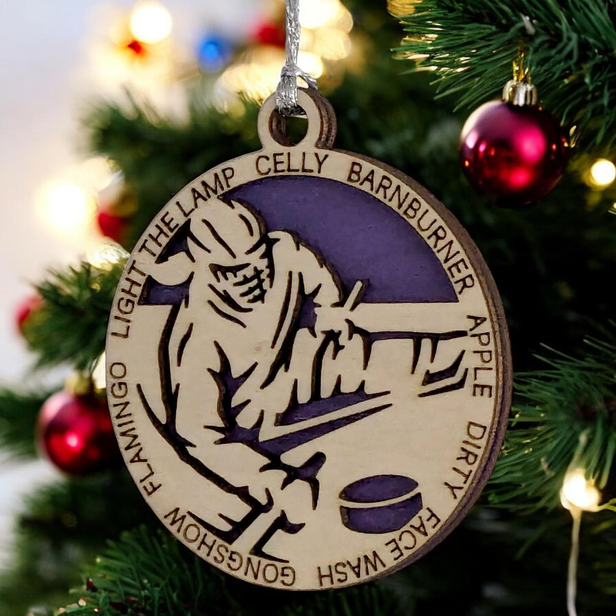 3" Female Sledge Hockey Christmas Ornament