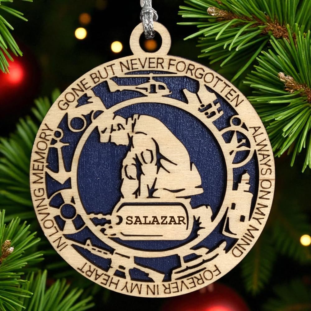 3" Coast Guard Memorial Ornament, Kneeling, Icons, Dog Tag