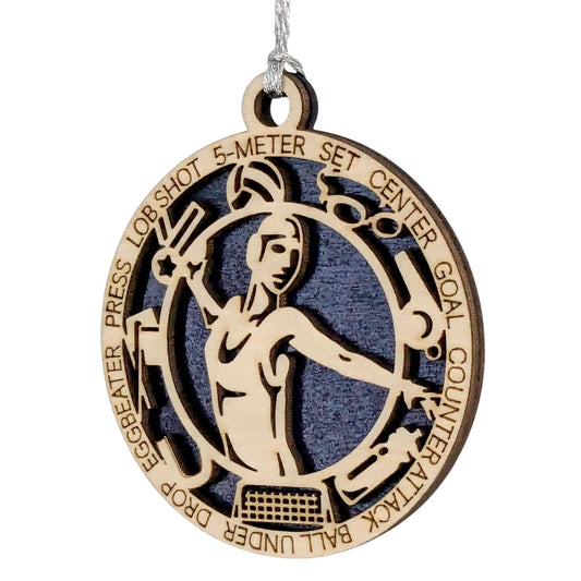 3" Female Water Polo Gear Ornament