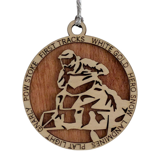 3" Snowmobiler Christmas Ornament