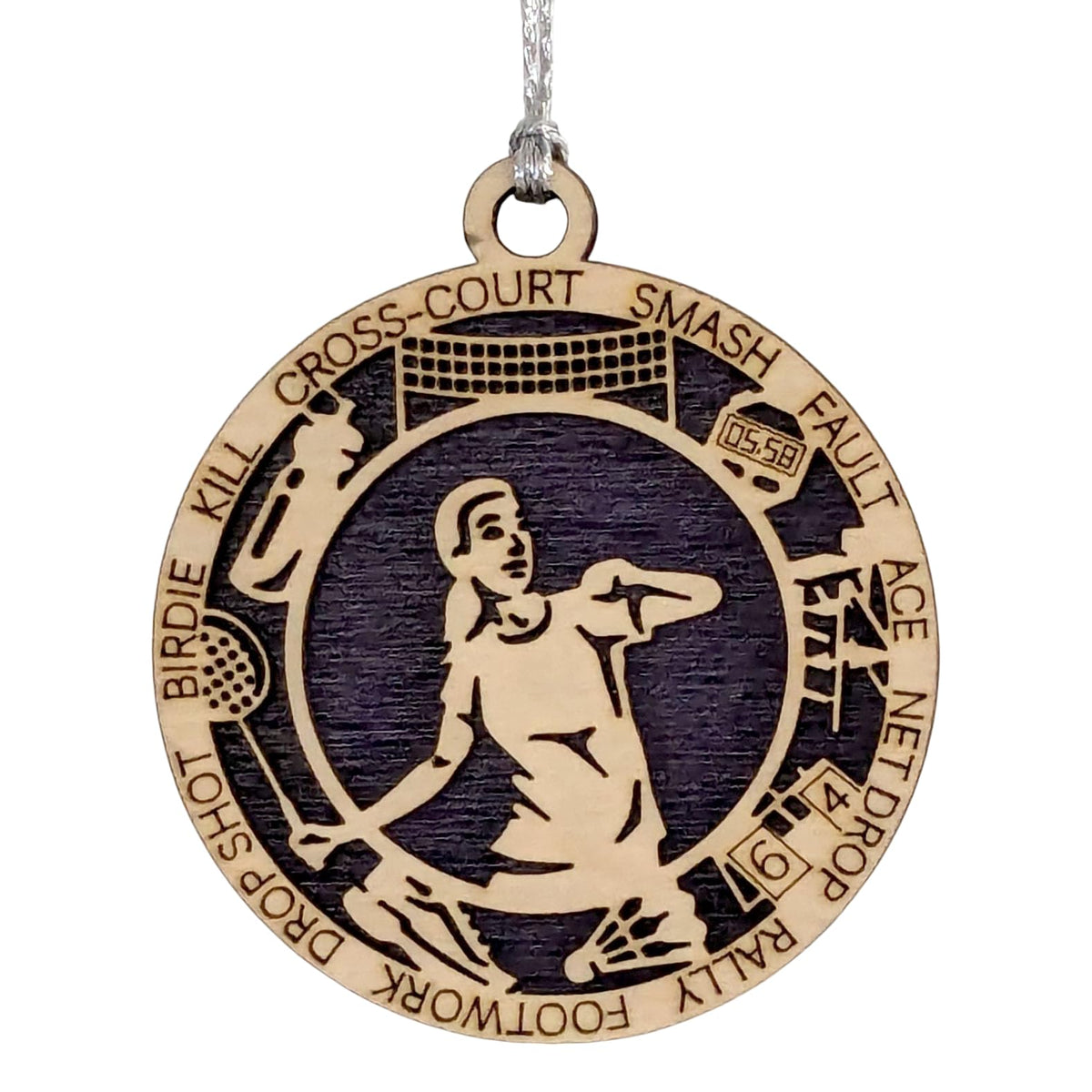 3" Female Badminton Gear Ornament