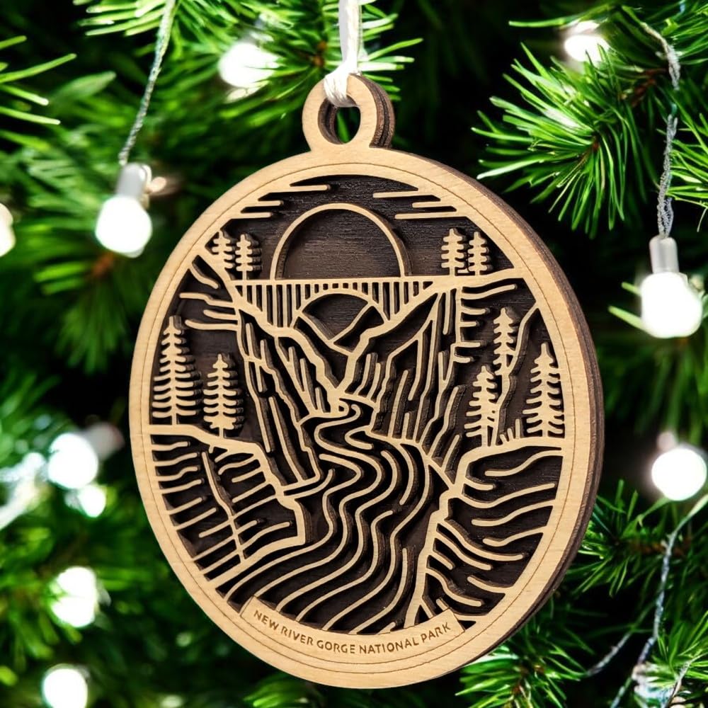 New River Gorge National Park 3.5" Wood Christmas Ornament