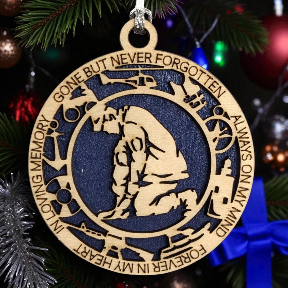 3" Coast Guard Memorial Ornament, Kneeling Soldier, Icons