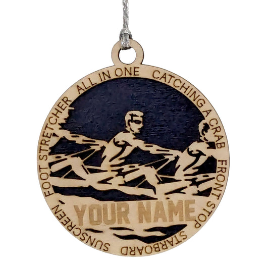 Personalized 3" Male Team Rowing Christmas Ornament