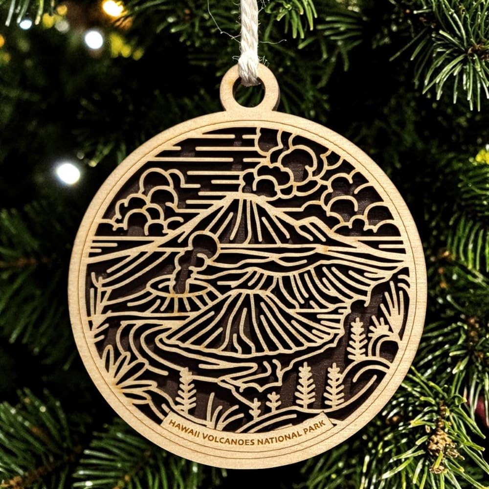 Hawaii Volcanoes National Park 3.5" Wooden Ornament