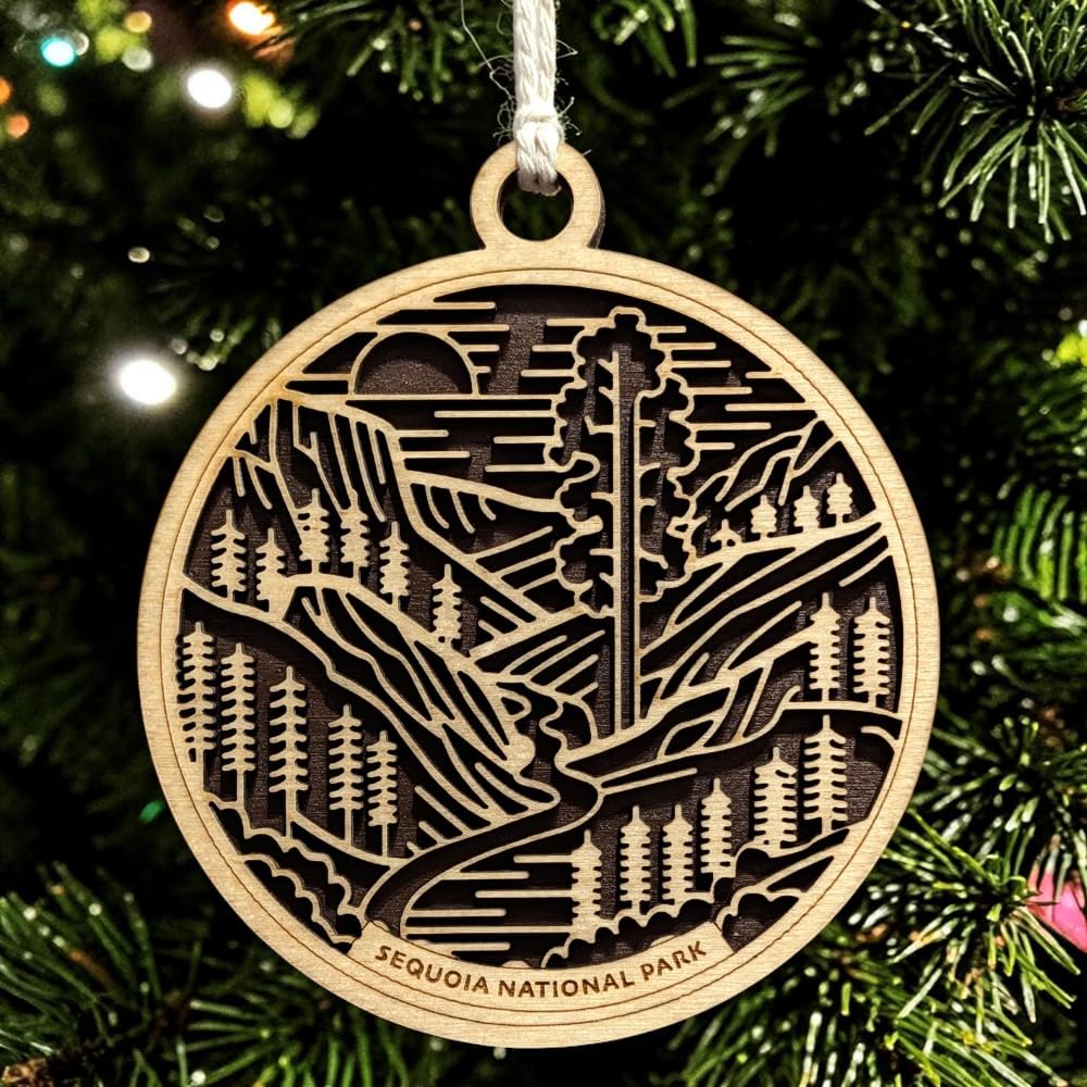 Sequoia National Park 3.5" Wood Christmas Ornament