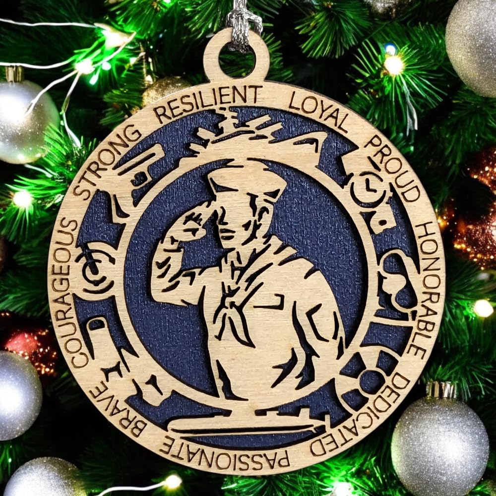 3" Navy Male Sailor Ornament, Field Uniform, Icons
