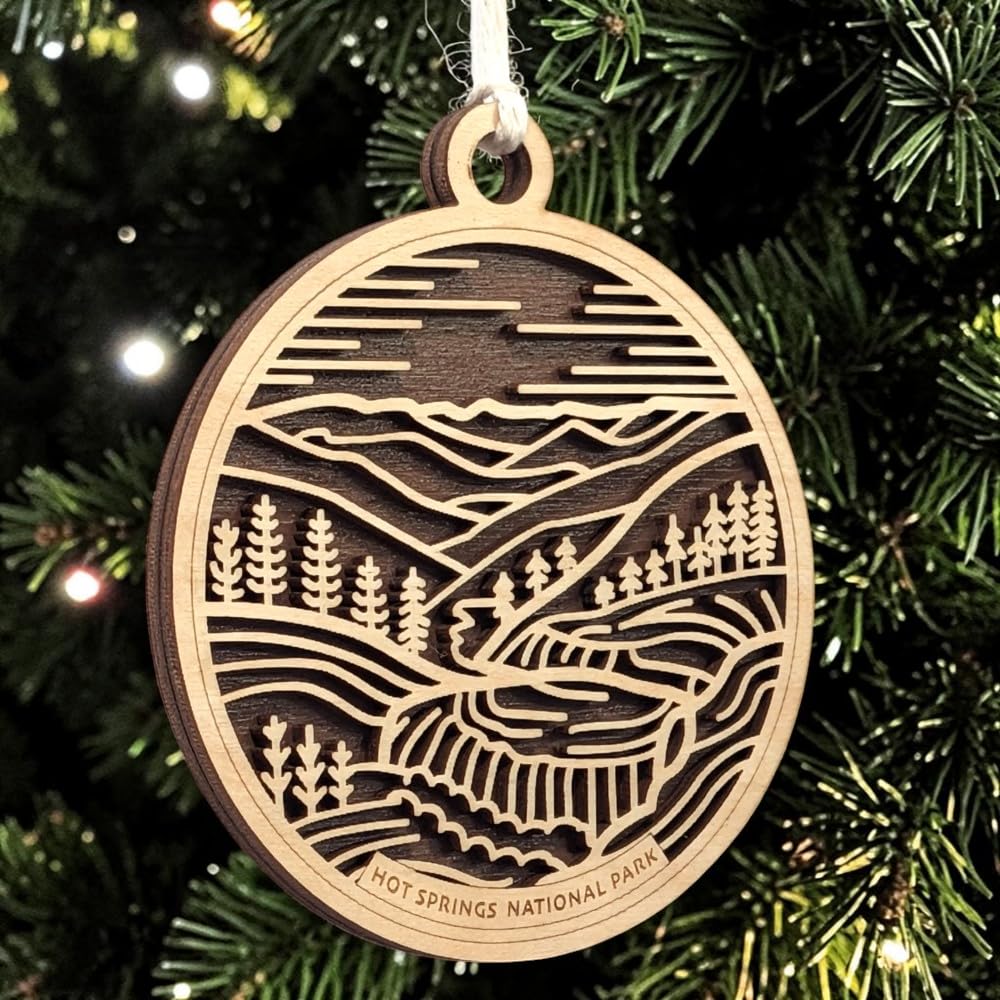 Hot Springs National Park 3.5" Wood Christmas Ornament