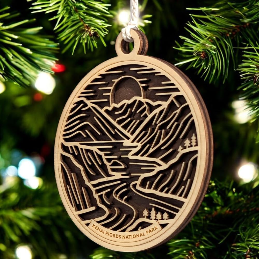 Kenai Fjords National Park 3.5" Wooden Ornament