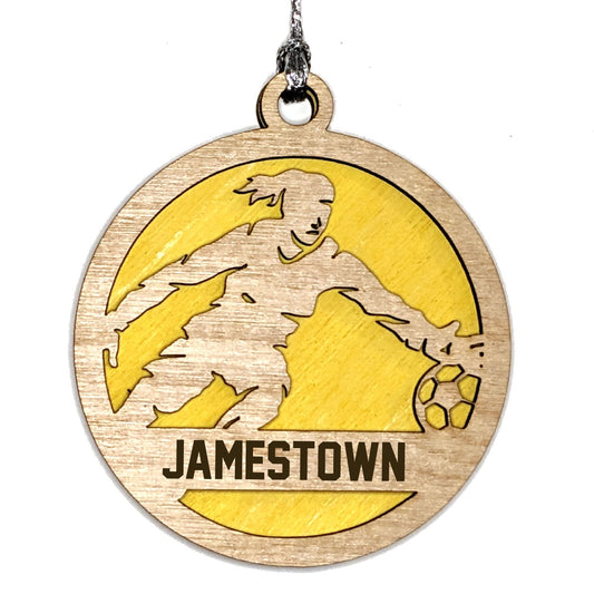 Personalized 3" Female Soccer Goalie Christmas Ornament