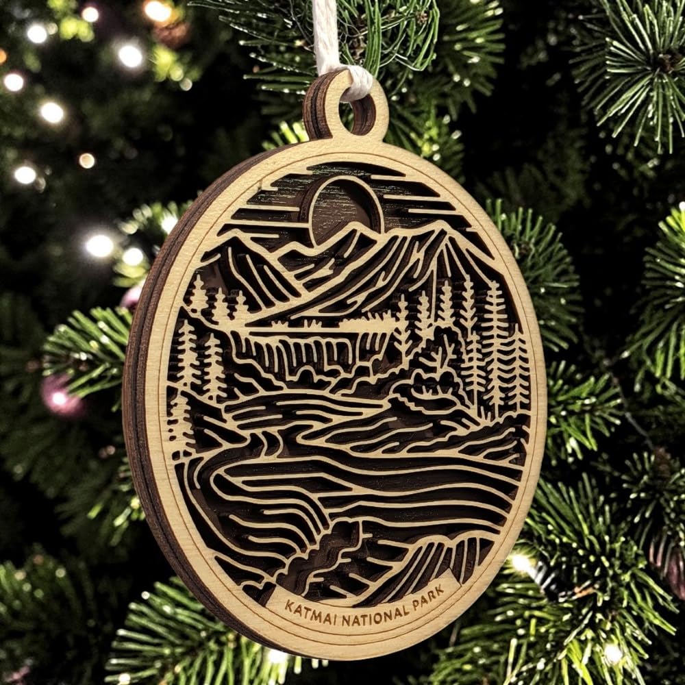 Katmai National Park 3.5" Wooden Ornament