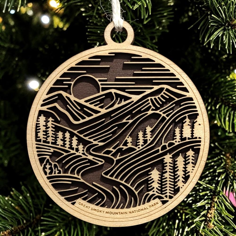 Great Smoky Mountains 3.5" Wooden Ornament