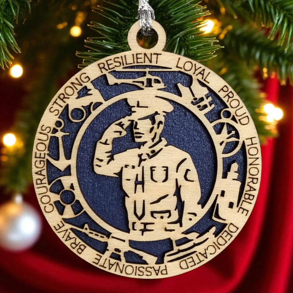 3" Coast Guard Male Sailor Ornament, Formal Uniform, Icons