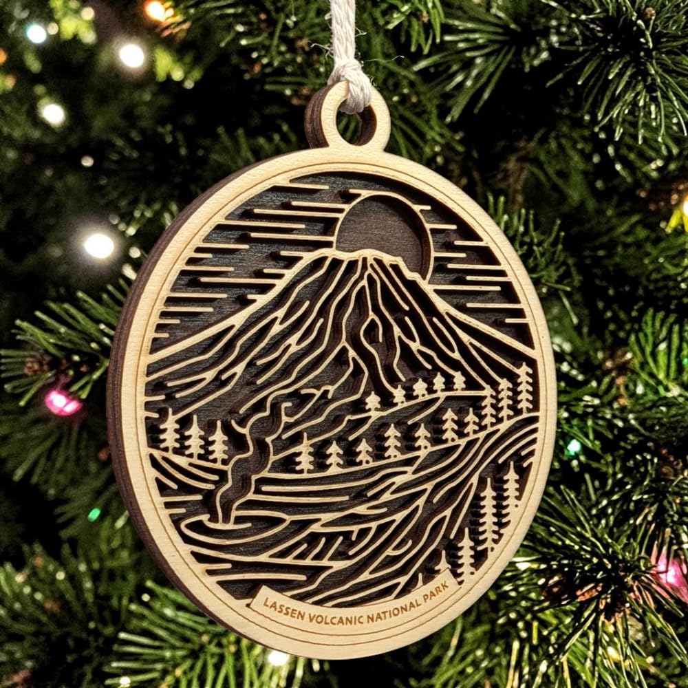 Lassen Volcanic National Park 3.5" Wooden Ornament