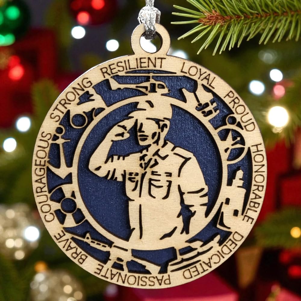 3" Coast Guard Male Sailor Ornament, Field Uniform, Icons