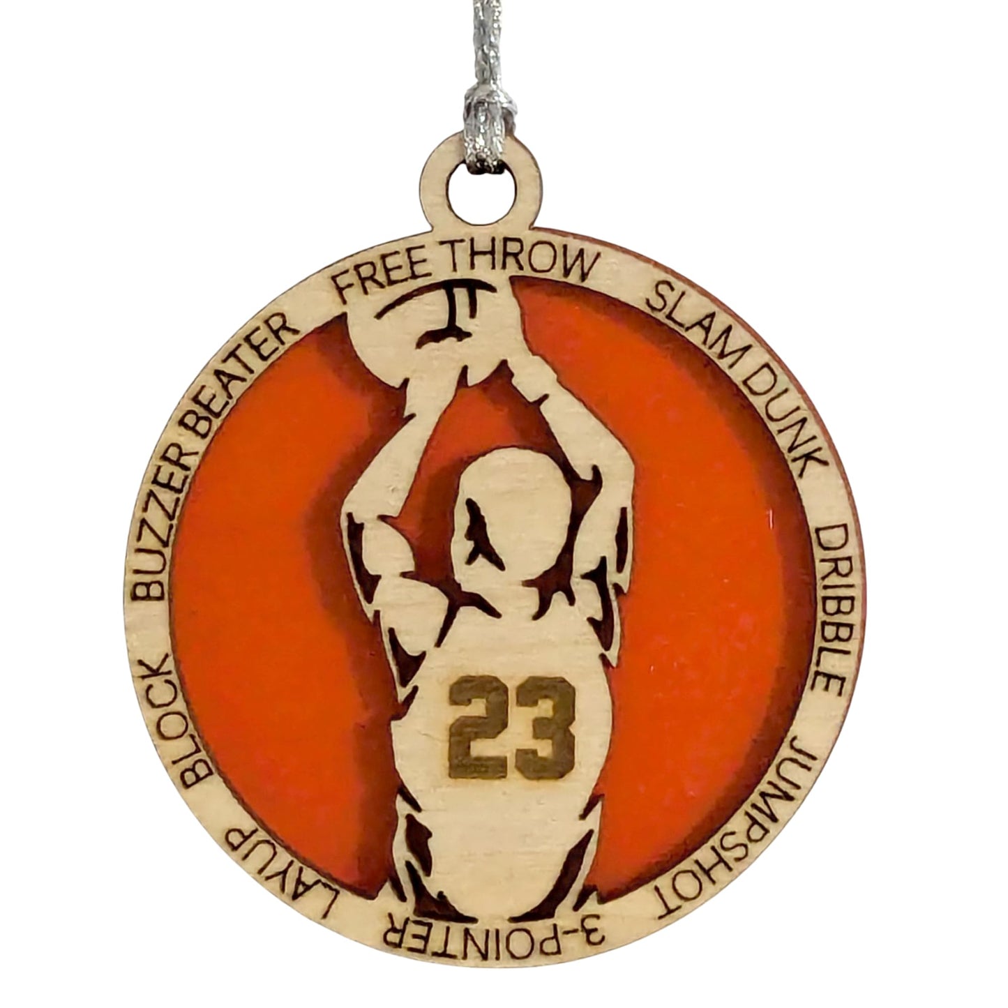 3" Male Basketball Player Wood Ornament