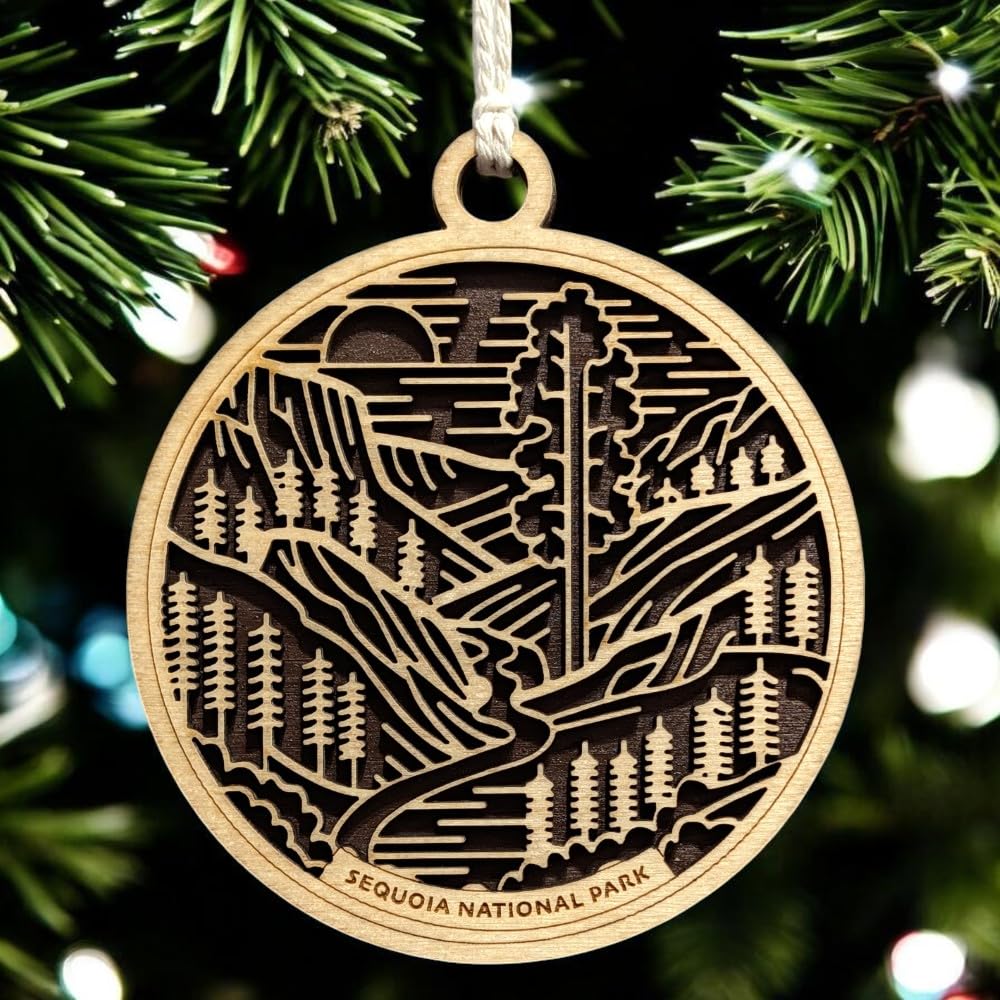 Sequoia National Park 3.5" Wood Christmas Ornament