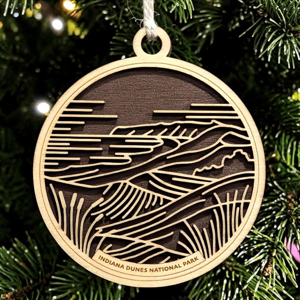 Indiana Dunes National Park 3.5" Wooden Ornament