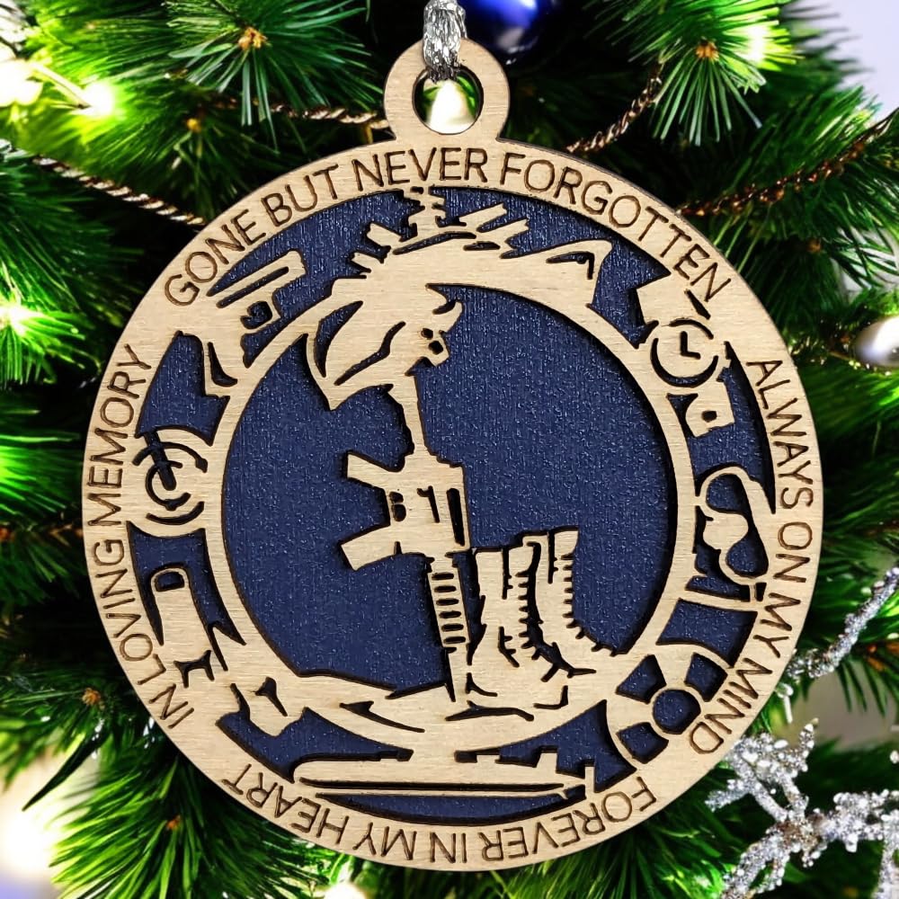 3" Navy Memorial Ornament, Battlefield Cross, Icons