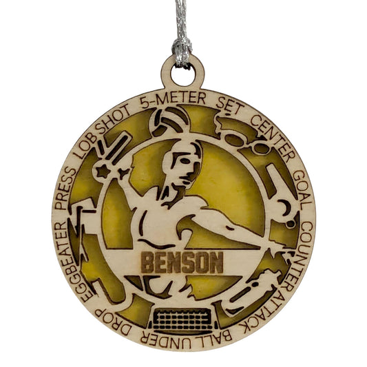 Handmade 3" Custom Male Water Polo Gear Ornament