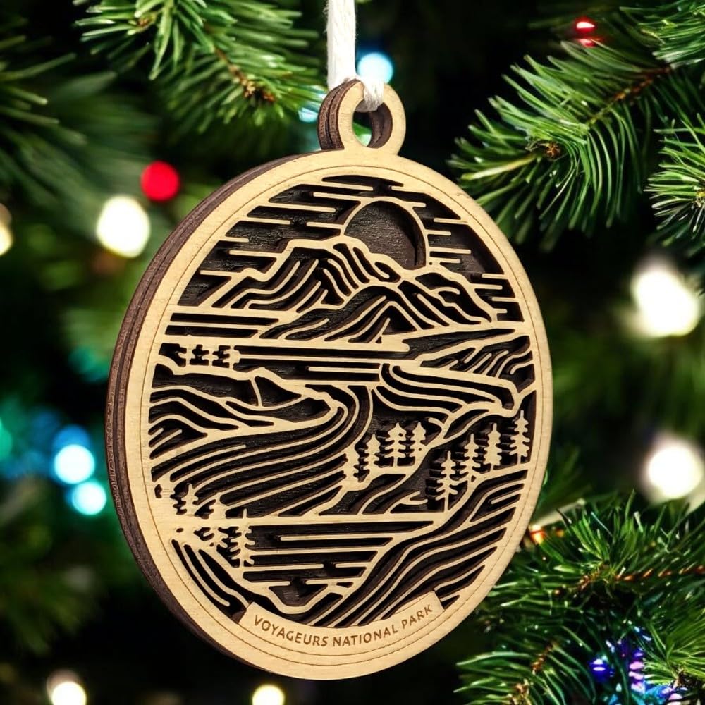 Voyageurs National Park 3.5" Wood Christmas Ornament