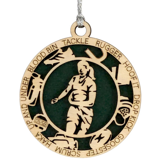 3" Female Rugby Icon Ornament