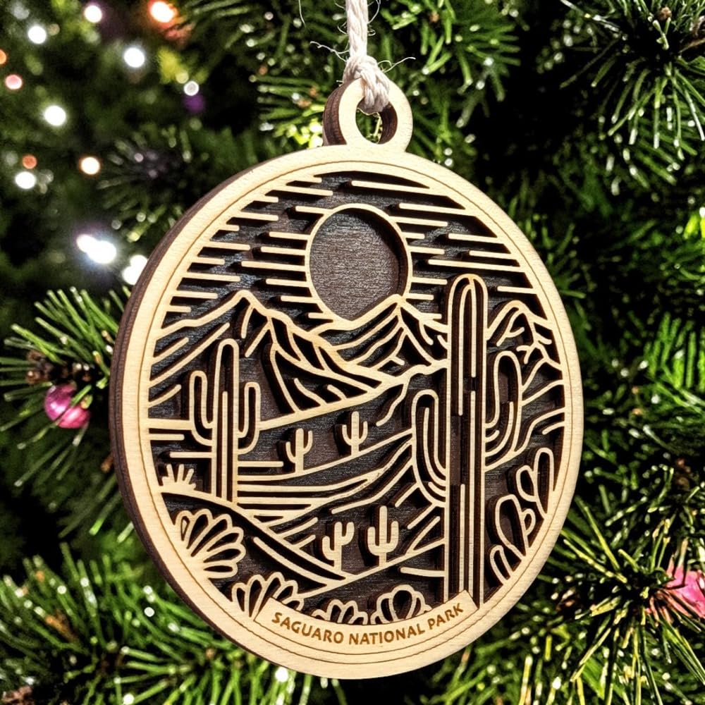 Saguaro National Park 3.5" Wood Christmas Ornament