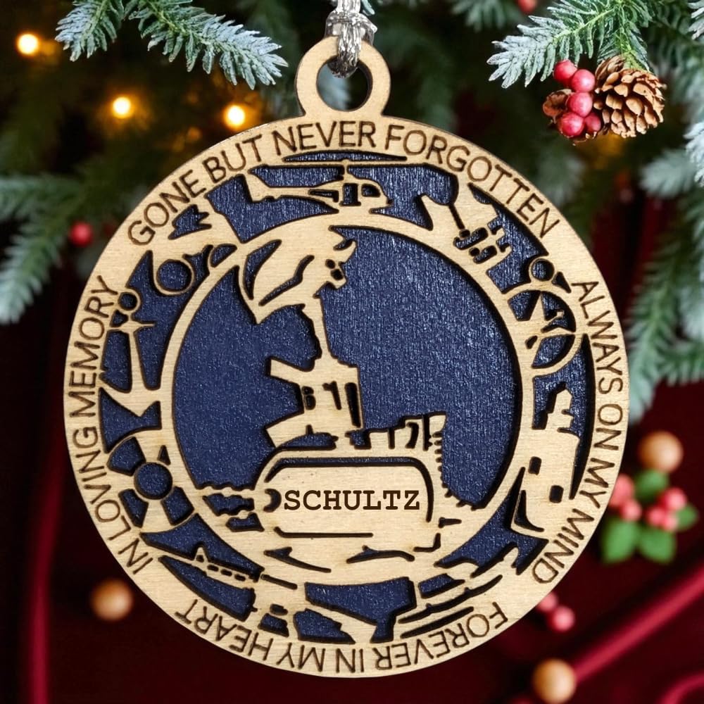 3" Coast Guard Memorial Ornament, Cross, Icons, Dog Tag