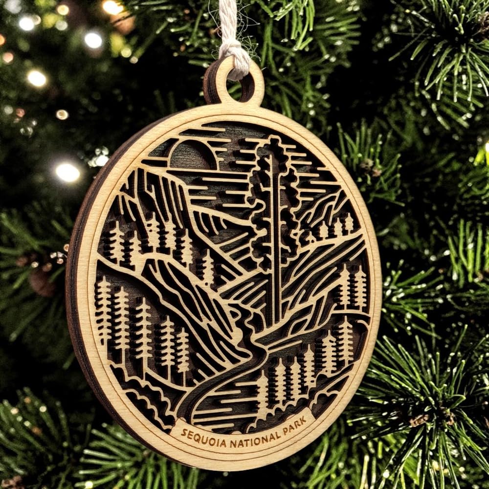 Sequoia National Park 3.5" Wood Christmas Ornament