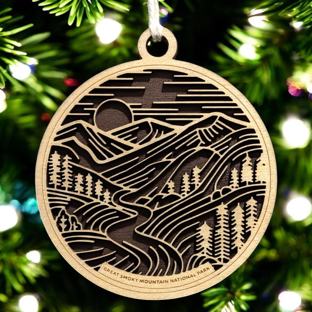 Great Smoky Mountains 3.5" Wooden Ornament