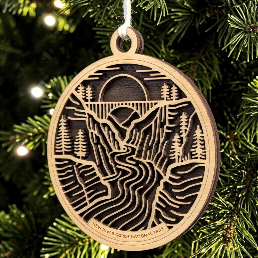 New River Gorge National Park 3.5" Wood Christmas Ornament