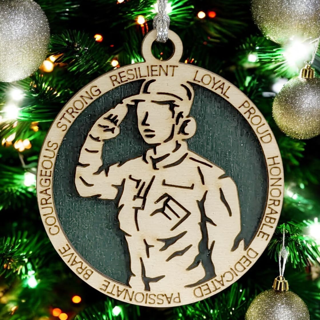 3" Female Army Soldier Dress Ornament