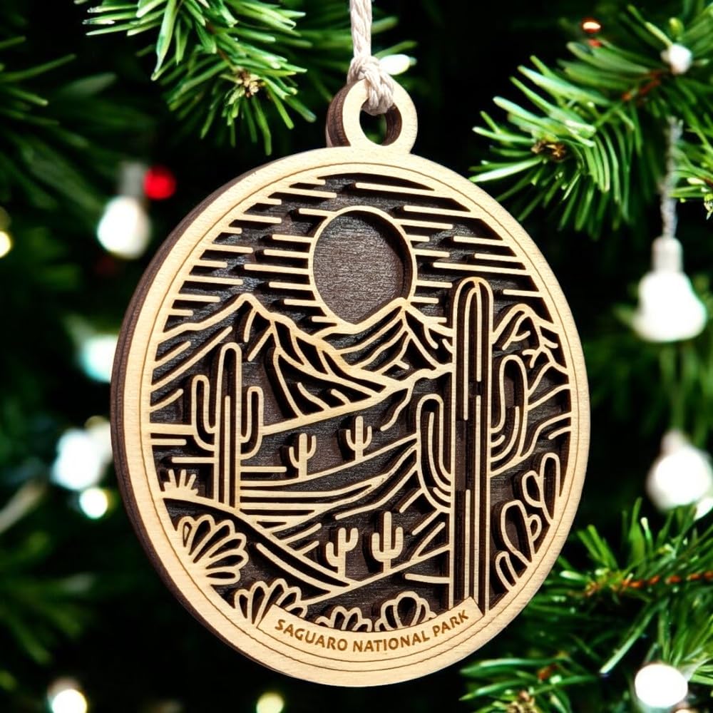 Saguaro National Park 3.5" Wood Christmas Ornament