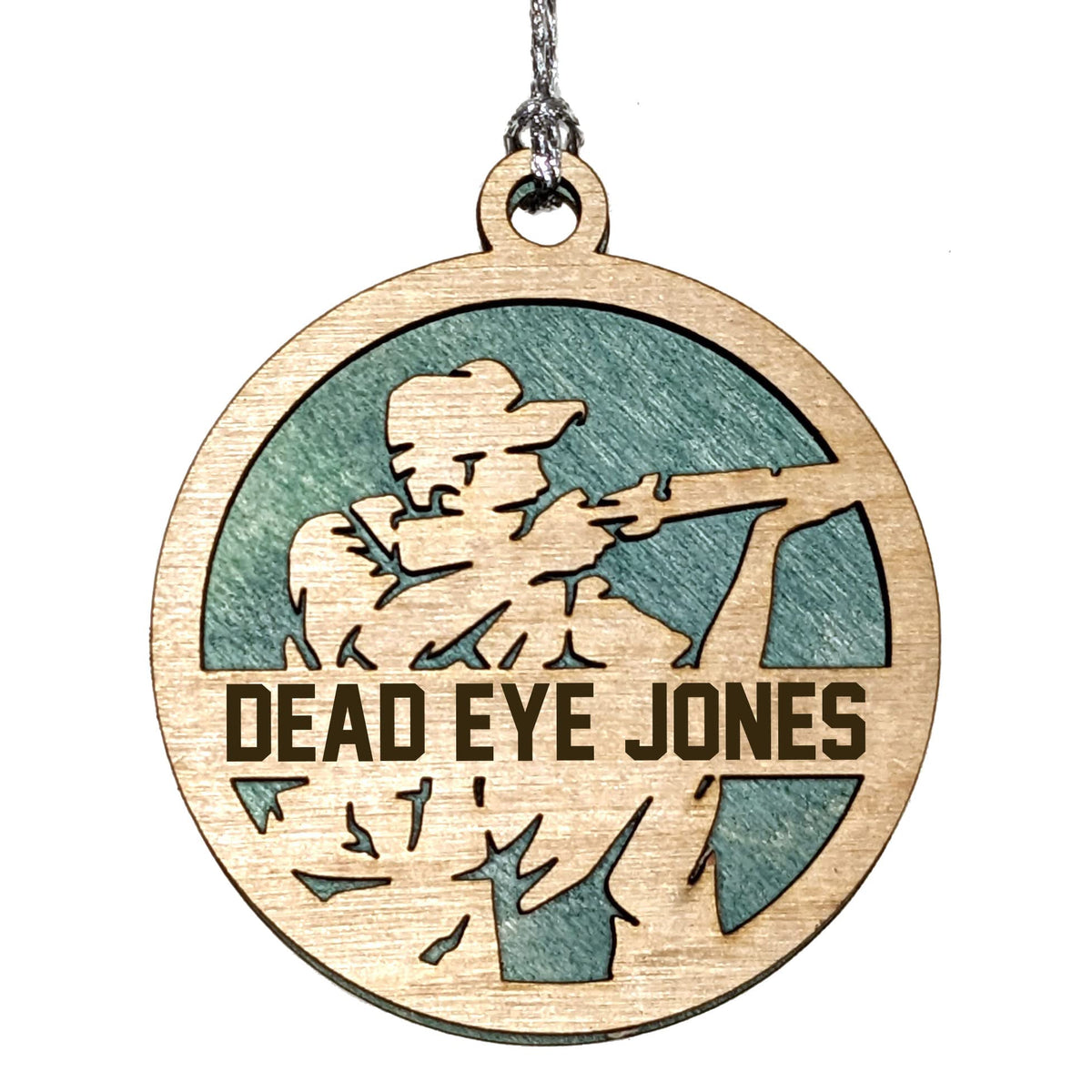 Personalized 3" Male Hunter Wood Ornament / Car Charm