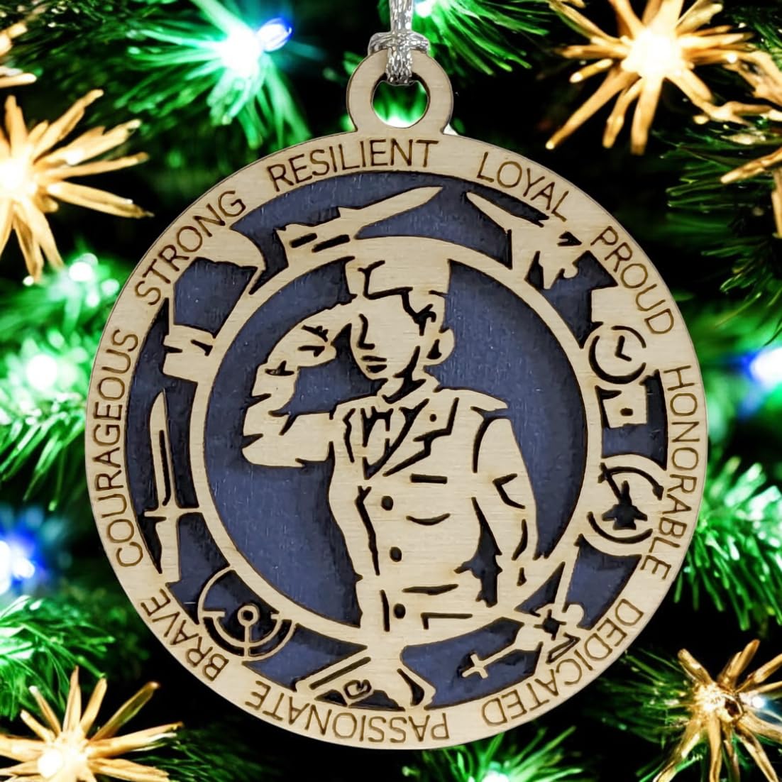 3" Female Airman Formal Icons Ornament