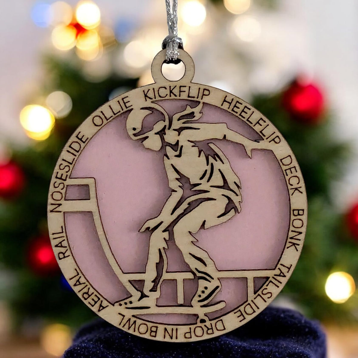3" Female Skateboarder Christmas Ornament
