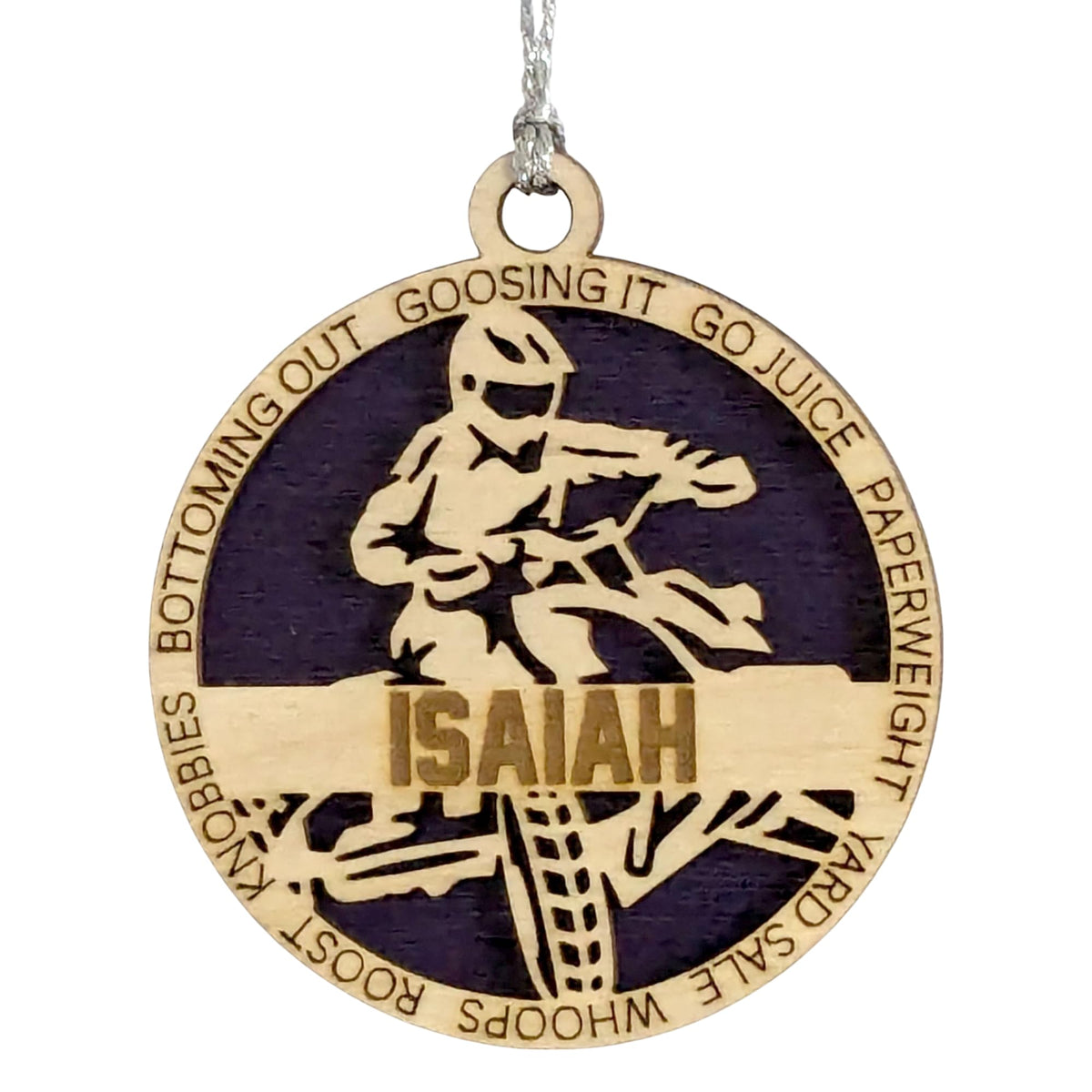 Handmade 3" Custom Name Male ATV Rider Ornament