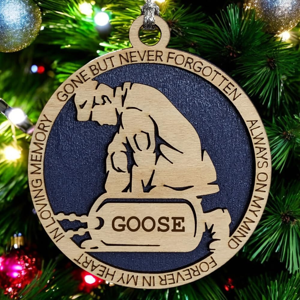 3" Navy Memorial Ornament, Kneeling Soldier, Dog Tag