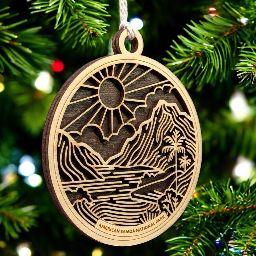 American Samoa National Park 3.5" Wooden Ornament