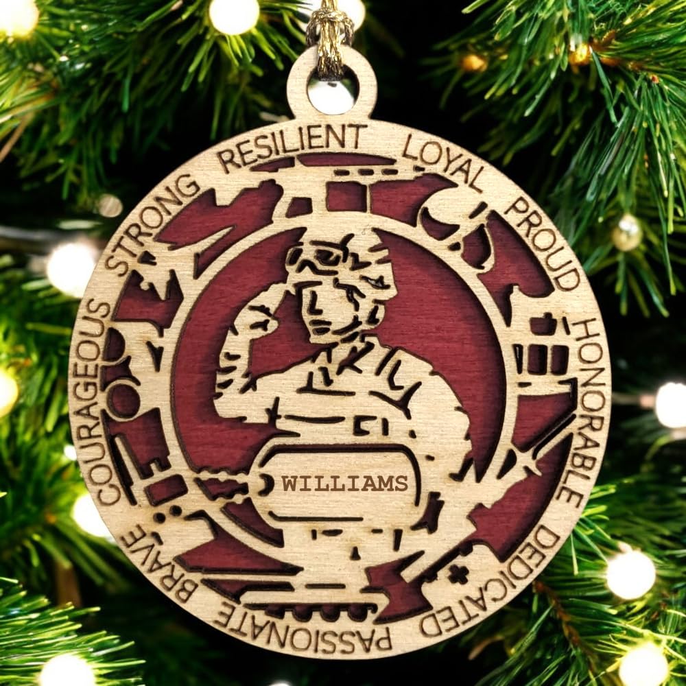 3" Marines Inspired Female Ornament, Field, Icons, Dog Tag