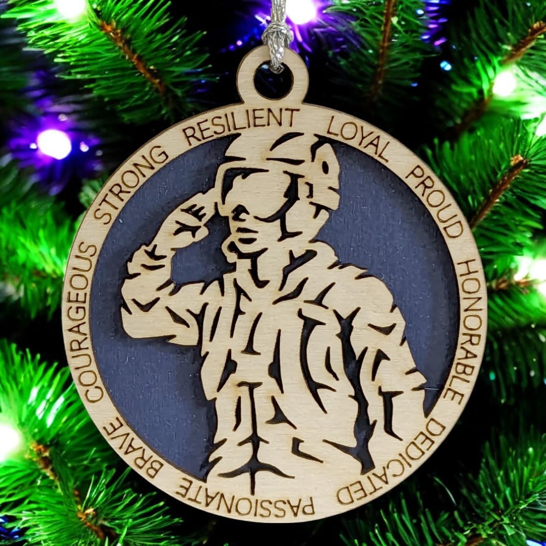 3" Female Airman Christmas Ornament - Wood, Made in Oregon
