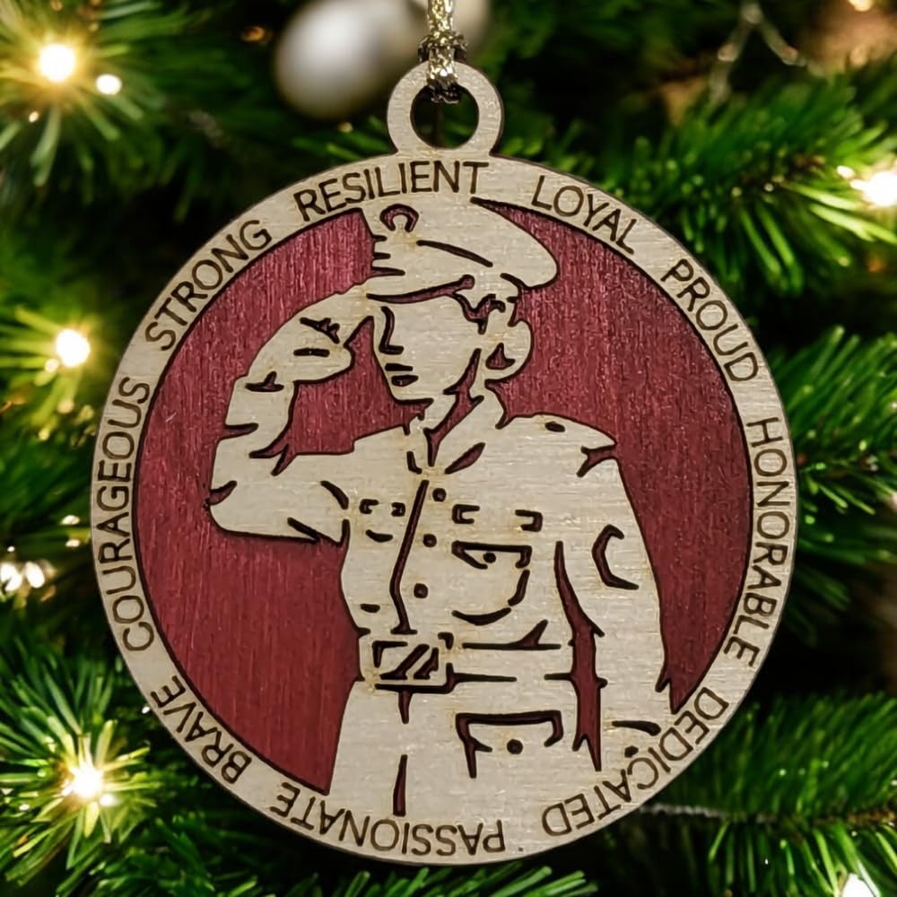 3" Marines Inspired Female Soldier Ornament, Formal Uniform
