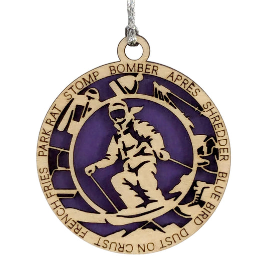 3" Female Skier Gear Ornament