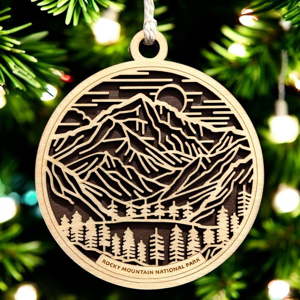 Rocky Mountain National Park 3.5" Wood Christmas Ornament