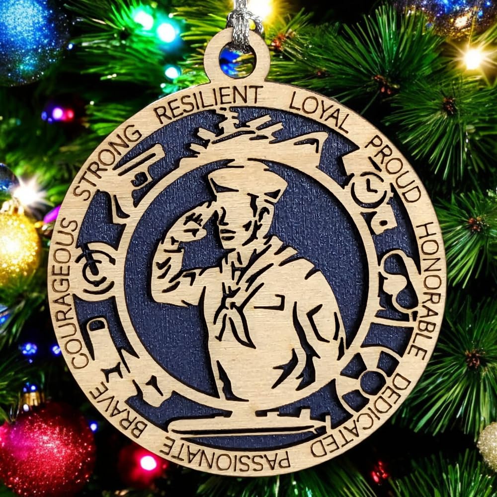 3" Navy Male Sailor Ornament, Field Uniform, Icons
