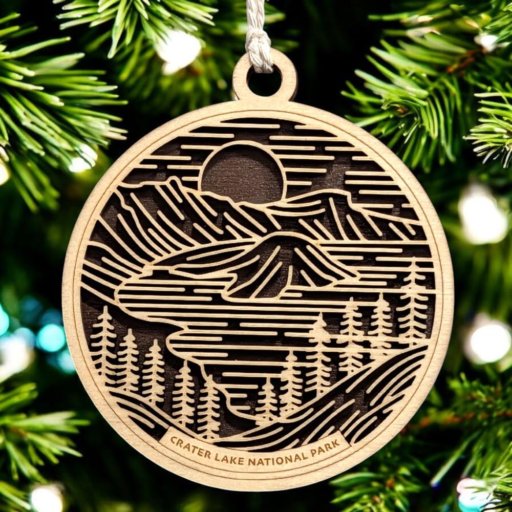 Crater Lake National Park 3.5" Wooden Ornament