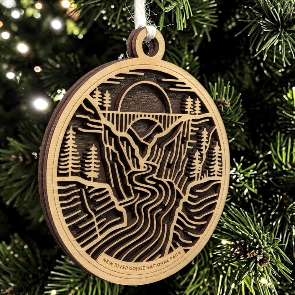 New River Gorge National Park 3.5" Wood Christmas Ornament