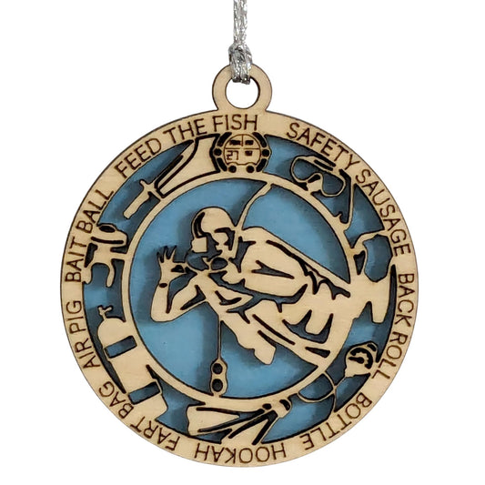 3" Scuba Diver Gear Christmas Ornament